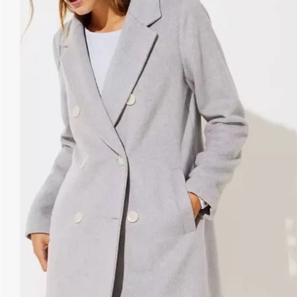 LOFT Jackets & Blazers - Loft women’s Double Breasted light Grey winter Coat size small